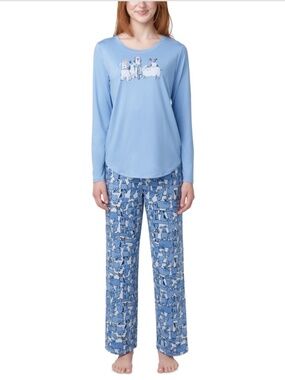 NWT - Hue Women's 2-Pc. Timeless Soft Jersey Packaged Pajama Set - Hydrangea / M